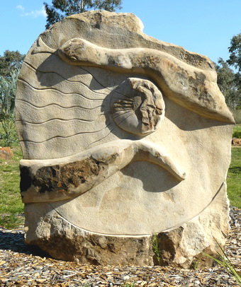 Spirit of Coal sandstone sculpture